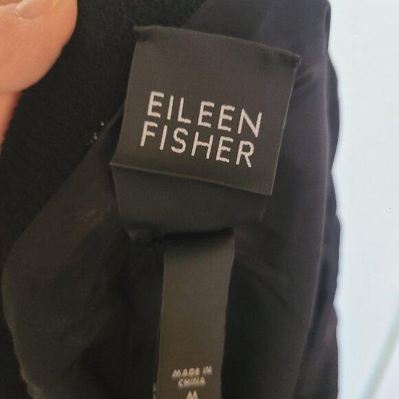 Eileen Fisher VTG Maxi Skirt Rayon Linen Nylon Black Lined SZ M Y2K - Picture 4 of 4